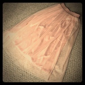 Blush pink tulle midi skirt